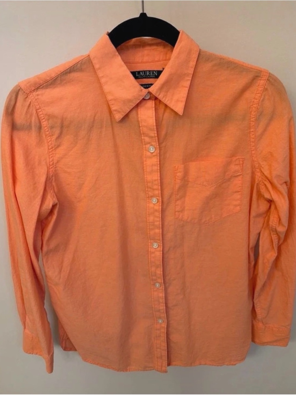 Ralph Lauren Orange Button-Down Cotton Shirt